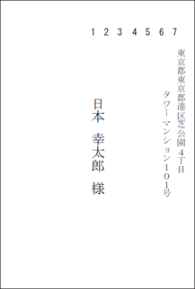 はがき印字例